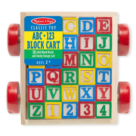 Melissa & Doug Classic Toy ABC 123 Block Cart - Picture 1 of 17